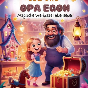 Ida und Opa Egon, Magische Werkstatt Abenteuer –Personalisierbares Kinder-Malbuch–  24 Abenteuer mit Ausmalbildern & Gute-Nacht-Geschichten