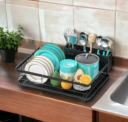Kitchen Cabinet Organizer Rack Bowl and Plate Storage Dish Racks Cabinet  Small Cabinet Built-in Rack Kitchen Bowl Rack Drain