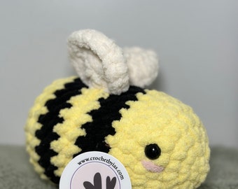 Small Crochet Bumble Bee Handmade Amigurumi Plushy