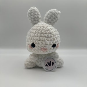 Small Chunky Crochet Bobble Head Bunny Handmade Amigurumi Plushy