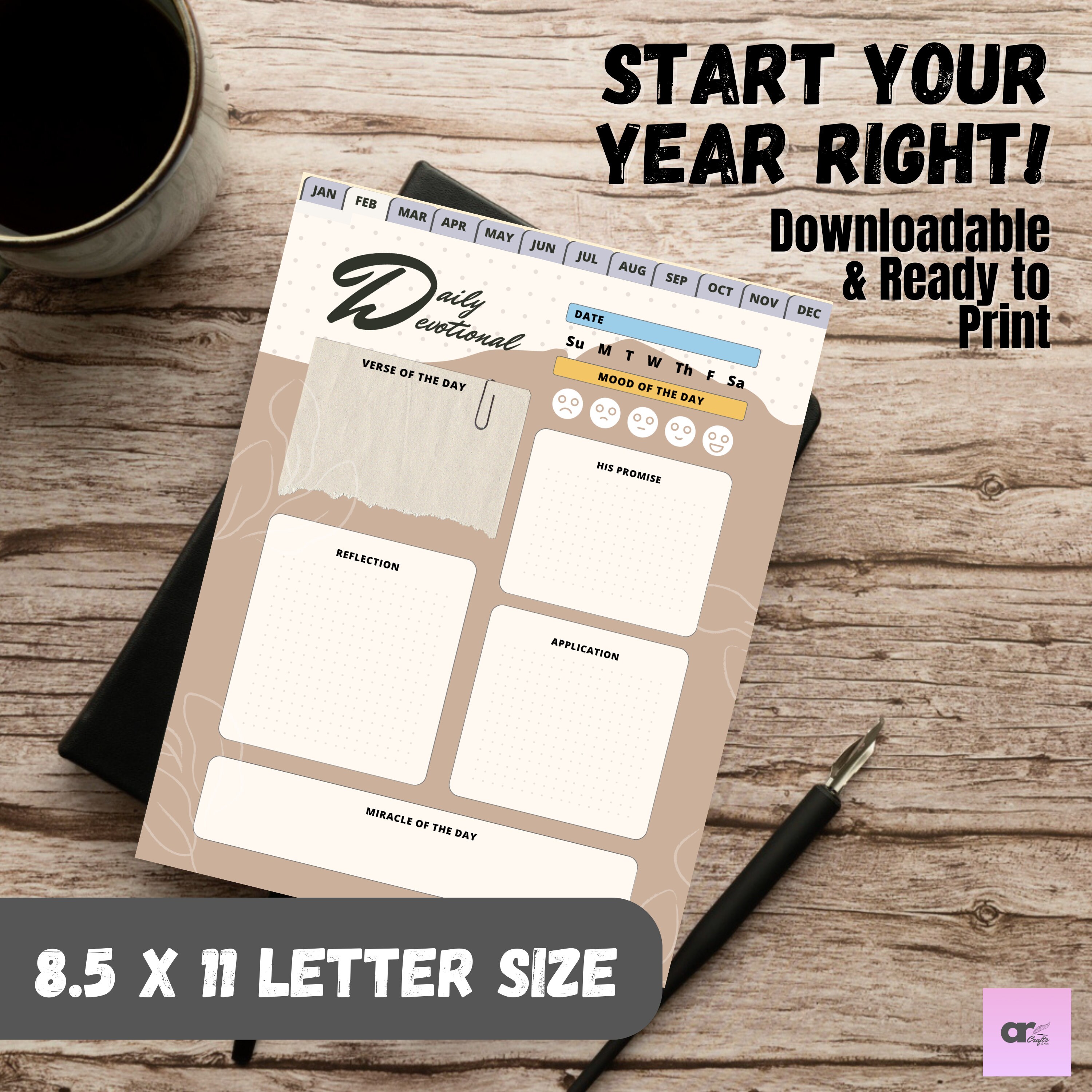 2024 Digital Planner Printable Daily Devotional Journal | Christian ...