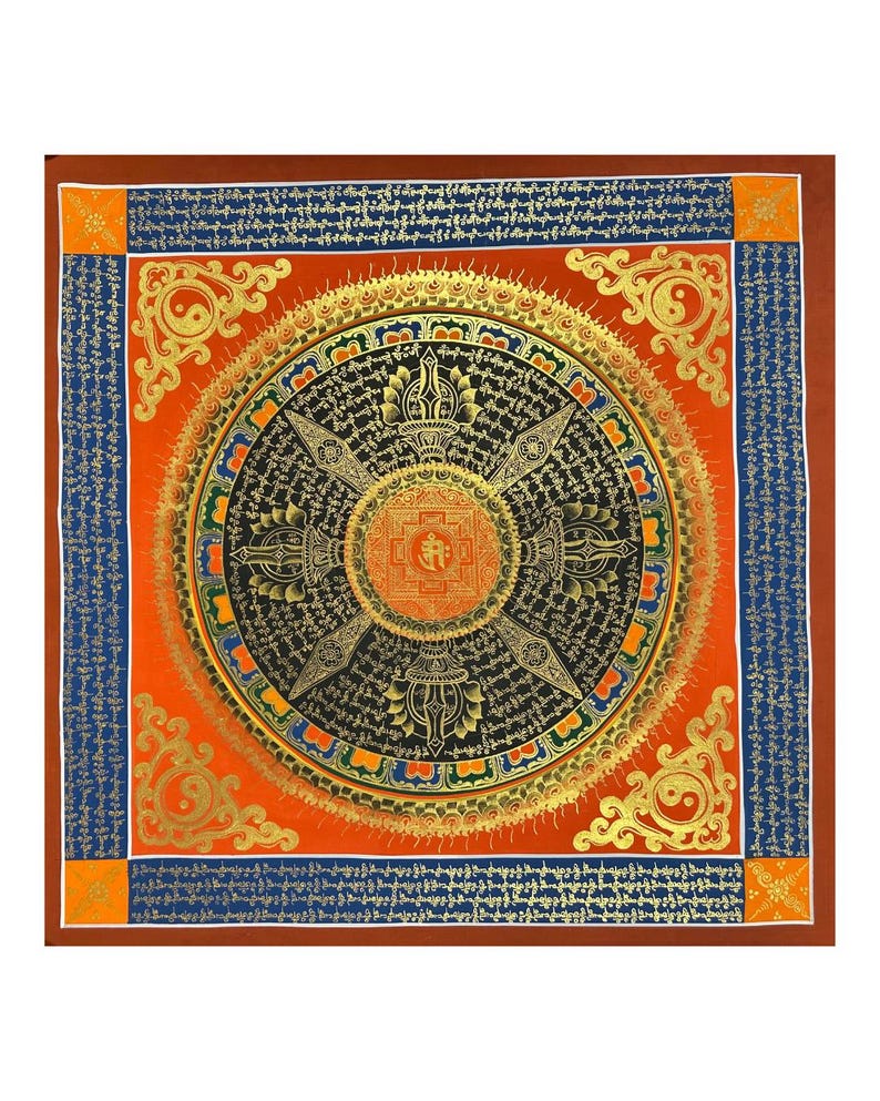 Hand-painted Om Mani Padme Hum Mandala - Tibetan Buddhist Art - Etsy