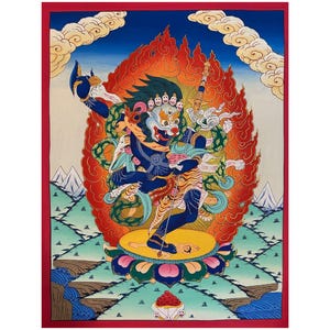 Singhamukha Dakini, Lion face wrathful deity, Vajrayana protector, Dakini for protection, Sacred art for altar, Fierce dakini statue
