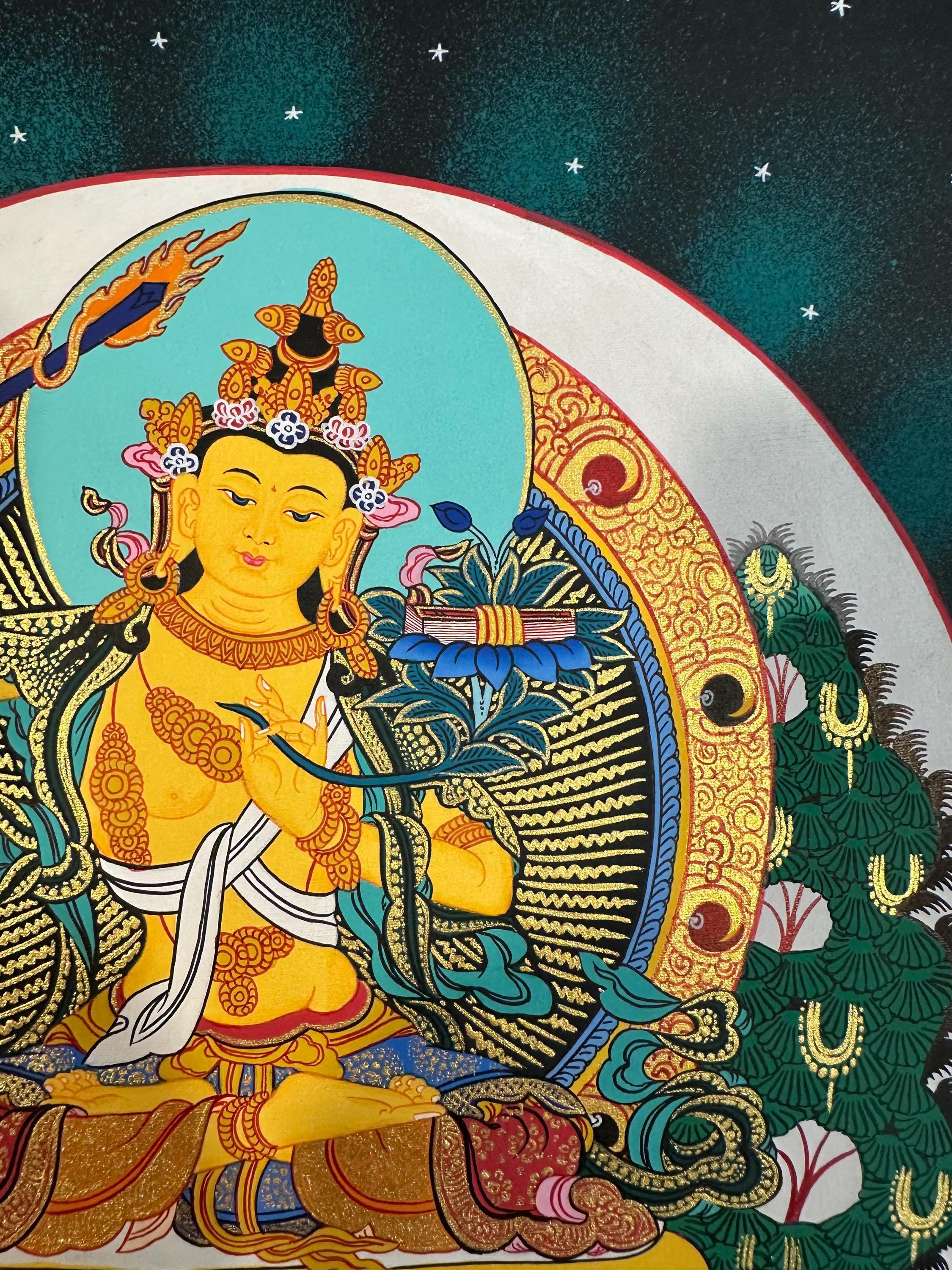 マンジュシュリータンカ絵画、悟りを開いたタンカ、神社の装飾