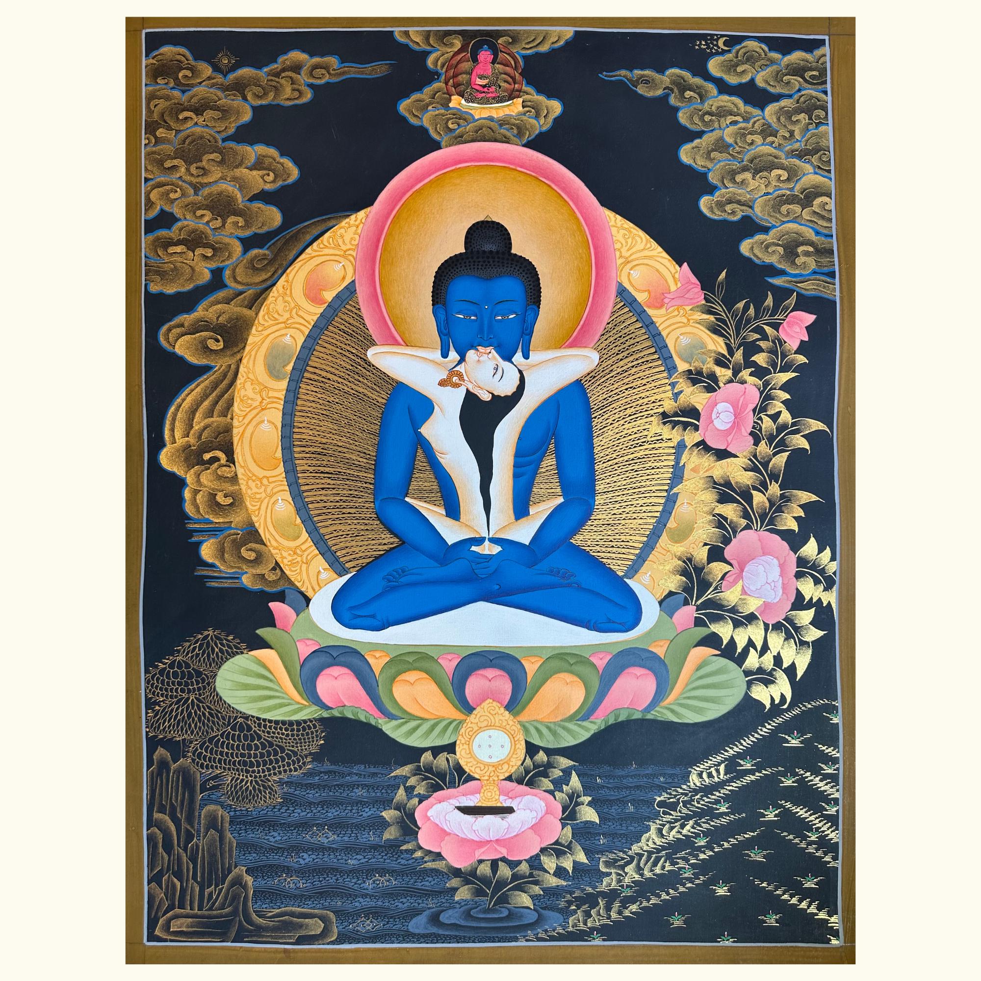 Tantric Buddha With Consort | Yab Yum Thangka | Enlightened Union