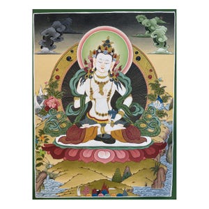 Master Quality Vajrasattva Thangka, Bodhisattva Vajrasattva Wall Hanging, Buddhist Shrine Decor, Tibetan Buddhist Purification Art, Handmade
