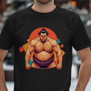 Sumo Wrestling T-Shirt, Japanese Sumo Shirt, Sumo Unisex T-Shirt, Sumo Wrestling Shirt, Sumo Gift, Vibrant Color, Abstract Sumo Art