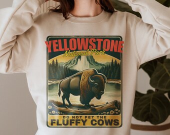 Vintage Yellowstone Bison-tröja, nationalparks-tröja