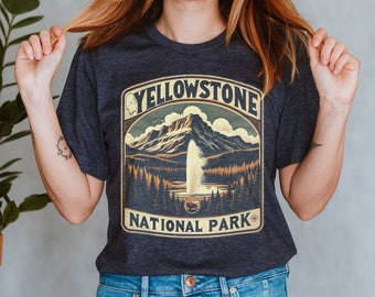 Vintage Yellowstone National Park T-Shirt, Retro Camping Tee