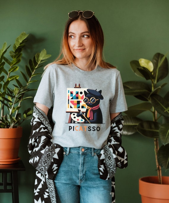 Art T-Shirt Picatsso Cat Art T-Shirt Picatsso Cat
