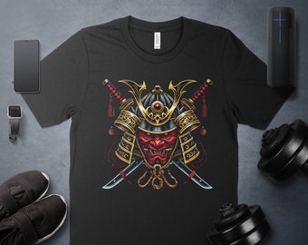 Artistieke Samurai Warrior T-shirt - Uniek Japans Bushido Design - Unisex Graphic Tee - Perfect cadeau voor Samurai Bushido-liefhebbers