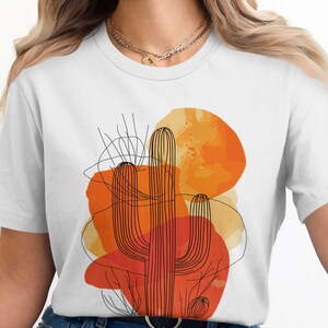 Desert Cactus Artistic T-Shirt - Unique Southwestern Sunset Design - Unisex Tee - Perfect Gift for Nature Lovers - Artistic Gift