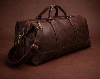Leren weekendtas voor heren, gepersonaliseerde weekendtas van volnerfleer, reistas, cadeau voor hem, sporttas voor vriend, reistas
