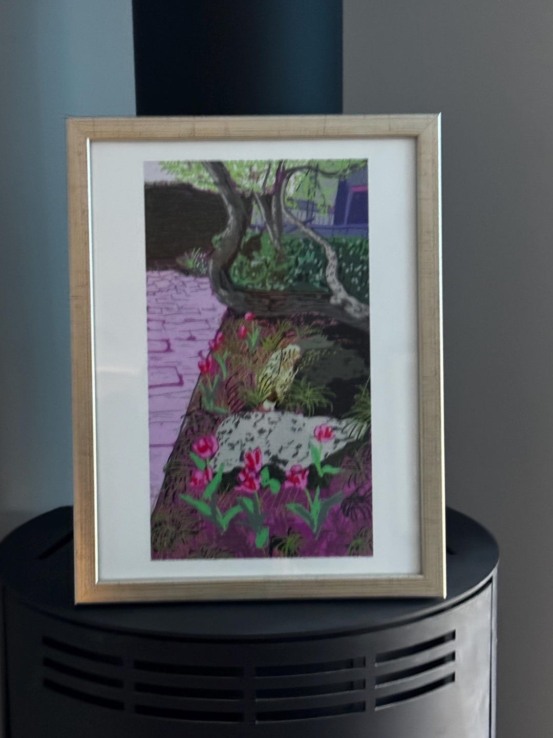 David Hockney Flower Garden Print Framed Silver - Etsy UK