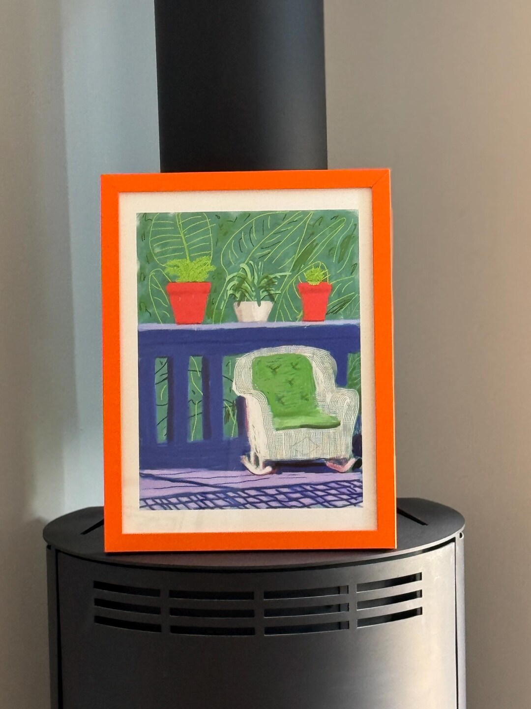David Hockney White Rocking Chair Print Framed Orange - Etsy UK