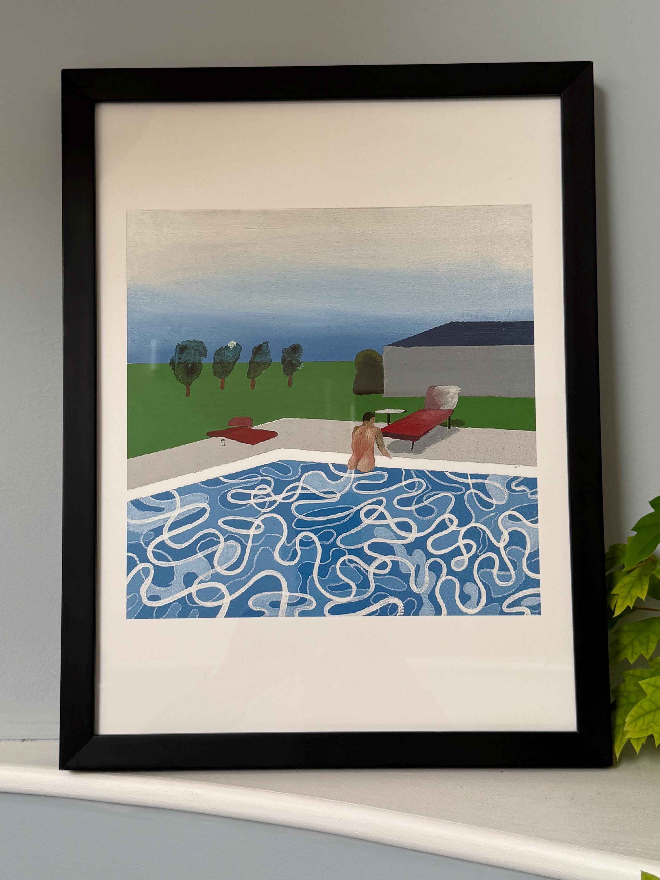 David Hockney Peter Getting Out of Nick's Pool Print Framed Black