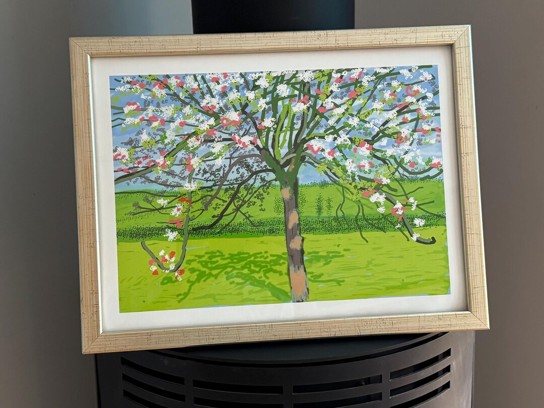David Hockney’s Blossom Tree Arrival of Spring 2020 Print Framed Silver ...
