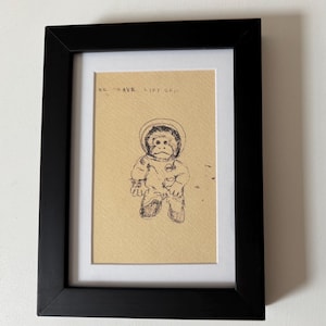Tracey Emin Space Monkey - We Have Lift Off 1999 Royal Academy Art Card Framed Rare