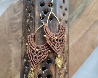 Hippie Earrings | Boho Earrings | Handmade Jewelry | Boho style accessories | Hoop earring | Jewelry thread | Micromacrame | Yoga