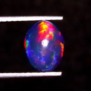 7x9 mm Opal Cabochon- Natural Black Ethiopian Fire opal-Black Opal- Welo fire opal- October birthstone- Opal Stone-Opal Cabochon -Loose Opal