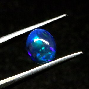 AAAAA Grade Natural Black Opal Cabochon Gemstone+Welo Fire Black Opal+ Handmade Oval Shape Opal+October Birthstone Gemstone, Size 9x7  MM.