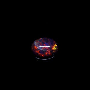 AAAAA Grade Natural Black Opal Cabochon Gemstone+Welo Fire Blue Opal+ Handmade Oval Shape Opal+October Birthstone Gemstone, Size 8x6 MM.