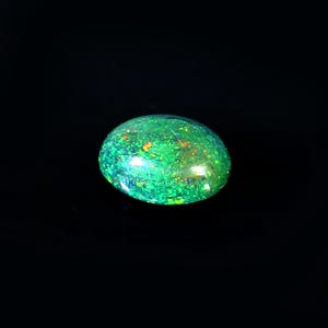 AAAAA Grade Natural Black Opal Cabochon Gemstone+Welo Fire Black Opal+ Handmade Oval Shape Opal+October Birthstone Gemstone, Size 7x5x3 MM.