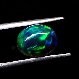 7x9 mm Opal Cabochon Natural Black Ethiopian Fire opal-Black Opal- Welo fire opal- October birthstone- Opal Stone-Opal Cabochon -Loose Opal