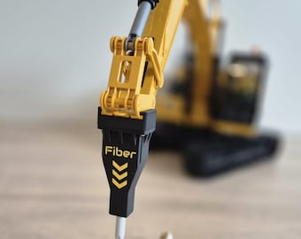 Hydraulikhammer für Bruder Bagger CAT | Mit realistischer Federwirkung | Zubehör für Baustellenspielzeug