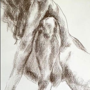 Minimalist Figure Drawing: Charcoal & Pastel Art
