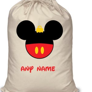 Personalised Christmas present sack Gift reusable sack Mouse Children Adults Xmas Eve gift bag large Personalised gift
