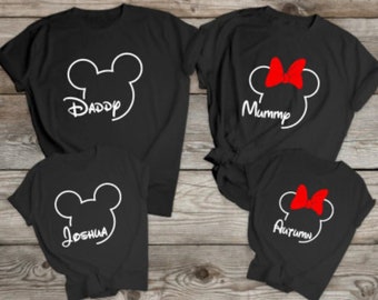 Personalised Matching Disney t shirts vacation holiday Unisex holiday shirts reveal tops Paris Florida travel t-shirts matching family tops