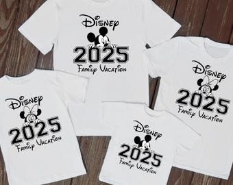 Disney trip 2025 White holiday varsity t shirts vacation holiday Unisex holiday shirts reveal tops Paris Florida trave matching family top