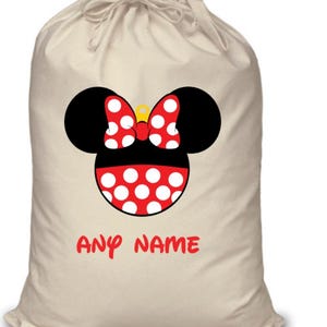Personalised Christmas present sack Gift reusable sack Mouse Children Adults Xmas Eve gift bag large Personalised gift