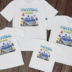 Dopasowane koszulki rodzinne Universal Florida Studios graficzne dopasowane koszulki rodzinne koszulki unisex dla dzieci dorośli prezent wakacje święto dla niego dla niej