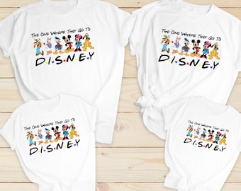 Disney White The one where they go holiday t shirts vacation Unisex holiday shirts reveal tops Paris Florida travel t-shirts matching family