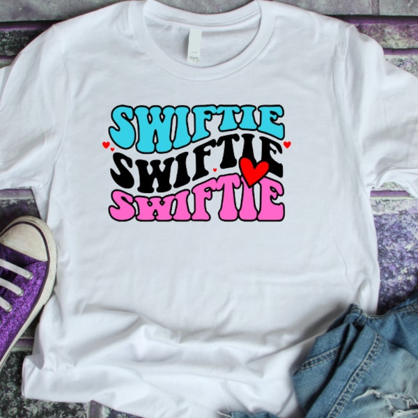 Swiftie graphic white t shirt kids adults gift music Taylor multi colour concert shirt for her gift daughter birthday present cute graphic