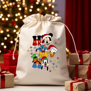 Christmas present sack character Hohoho Gift reusable sack Mouse Children Adults Xmas Eve gift bag large gift festive present graphic