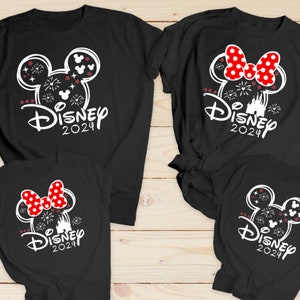 Disney 2024 black holiday t shirts vacation holiday Unisex holiday shirts reveal tops Paris Florida travel t-shirts matching family tops