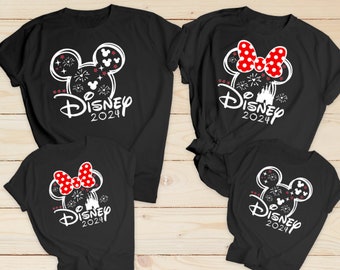 Disney 2024 black holiday t shirts vacation holiday Unisex holiday shirts reveal tops Paris Florida travel t-shirts matching family tops