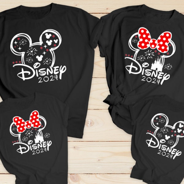 T-shirts de vacances noirs Disney 2024 pour les vacances