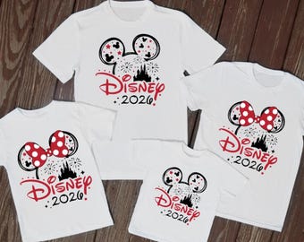 Disney 2026 White holiday t shirts vacation Unisex holiday shirts reveal tops Paris Florida travel t-shirts matching family tops gift