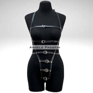 Women Leather Lingerie, Leather Lingerie Harness, Fullbody Harness, Harness Set Women, Leather lingerie Set, Leather Strap, Leather Adult