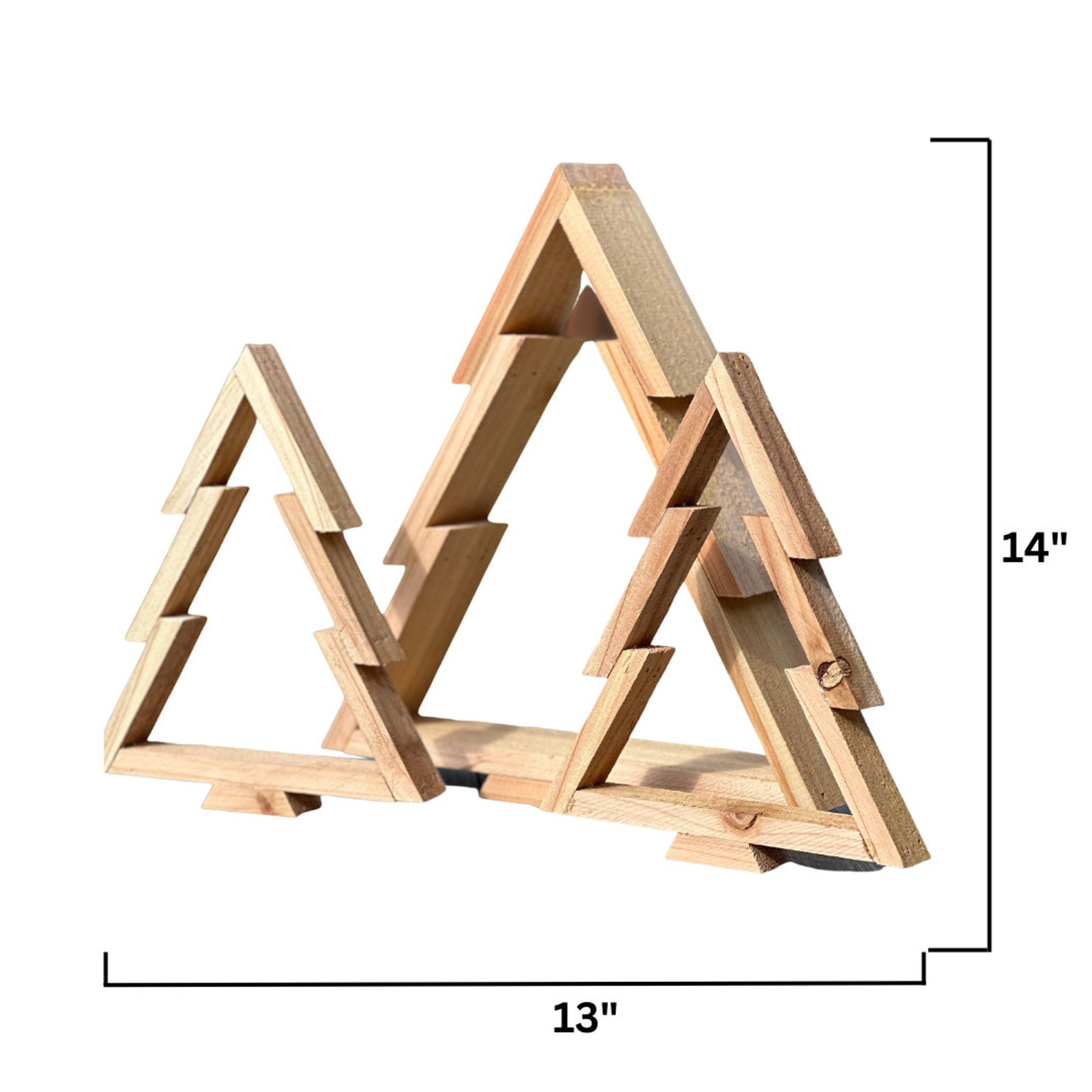 Set of 3 Cedar Christmas Trees Etsy