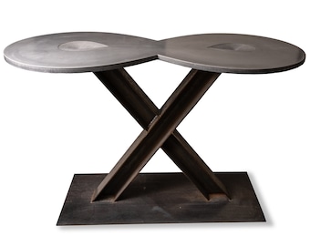 Infinite concrete and steel table
