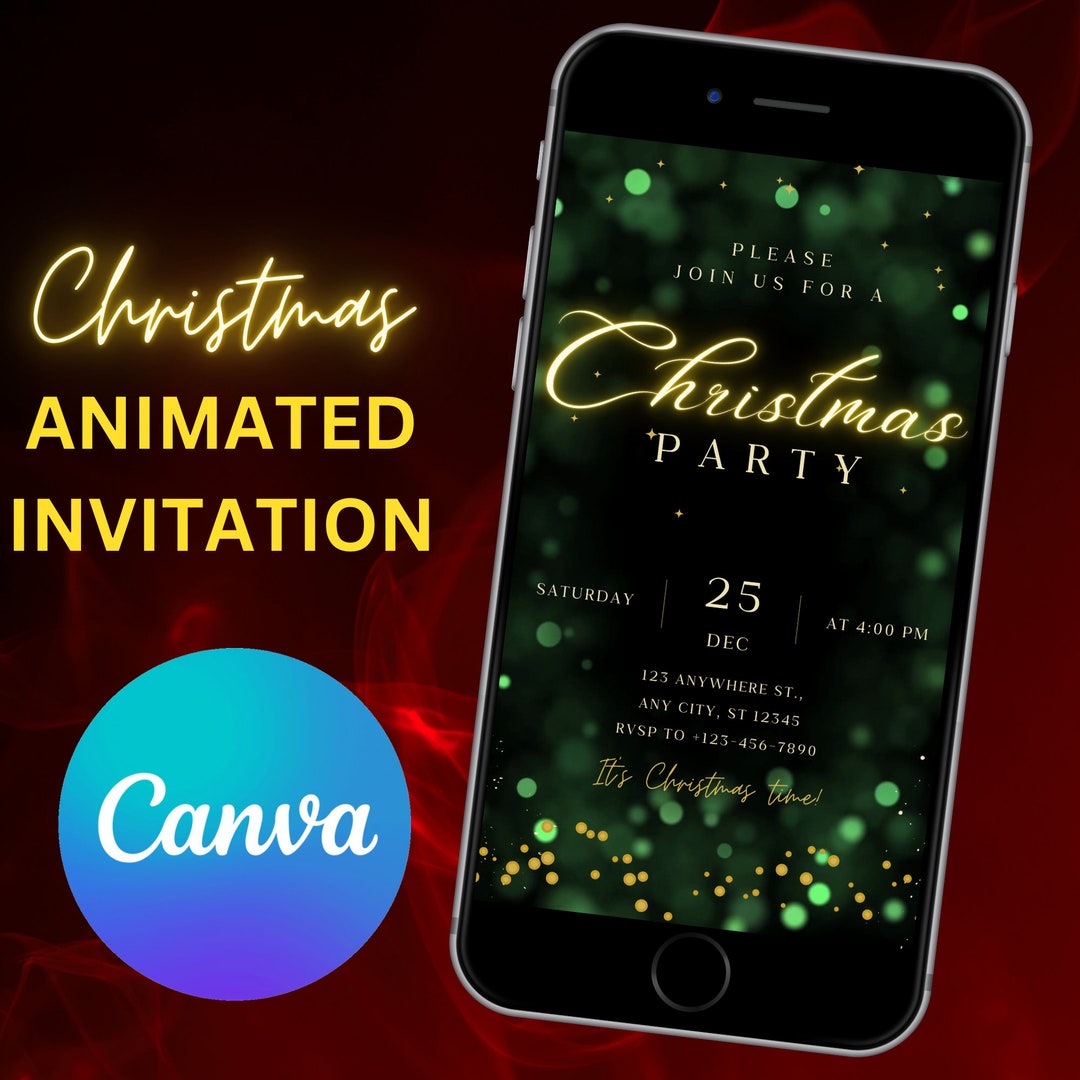 Animated Holiday Party Invite Christmas Party Invitation Etsy