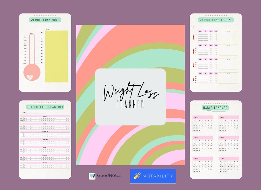 Weight Loss Planner Printable Goodnotes Notability Etsy