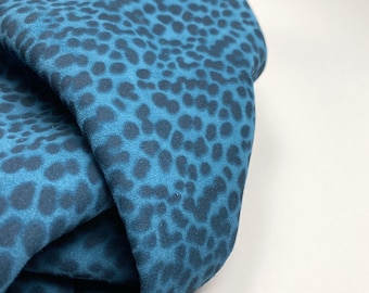 Leopard Printed Italian Leather in Black and Blue, Animal Print Genuine Leather for Crafting, Shoemaking Components