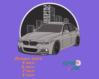 BMW Machine Embroidery Design , BMW 3 Car Embroidery , BMW Embroidery File