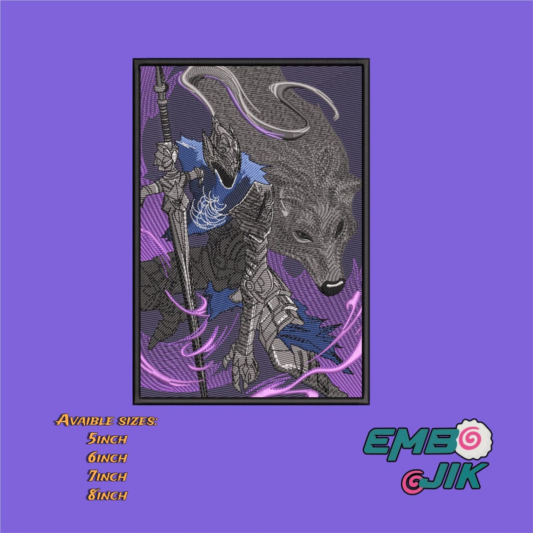 Wolves Dst Knight and Wolf Embroidery Design, Dark Fantasy Machine Embroidery File ...